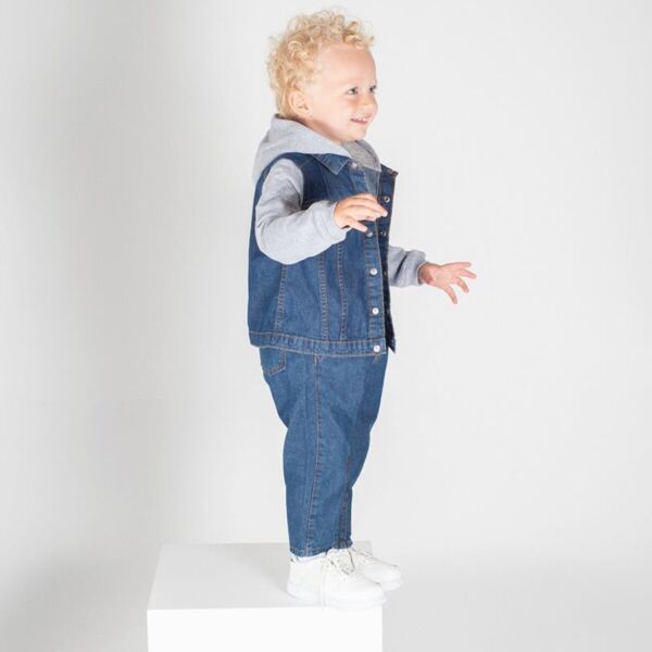 DENIM JACKET WITH FLEECE HOOD Thumbnail